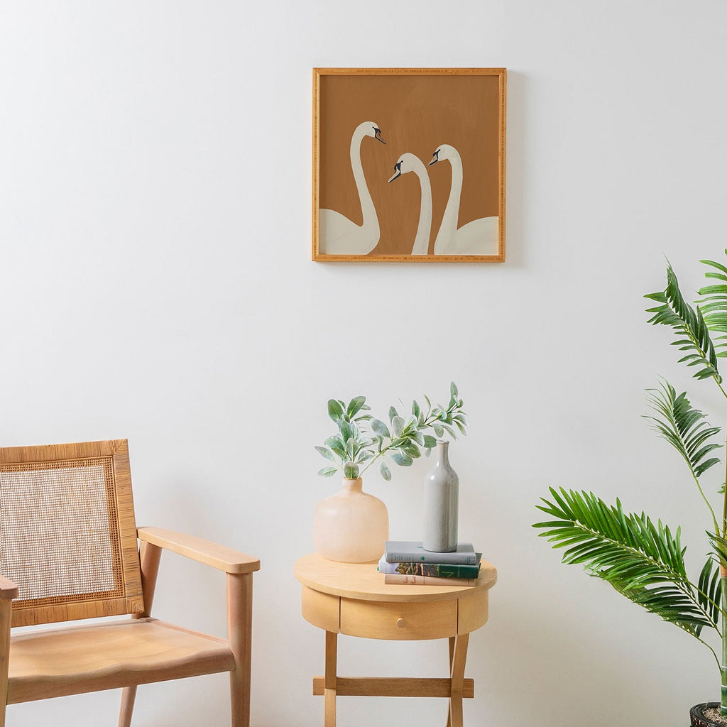 ThingDesign White Swans 2 Framed Wall Art