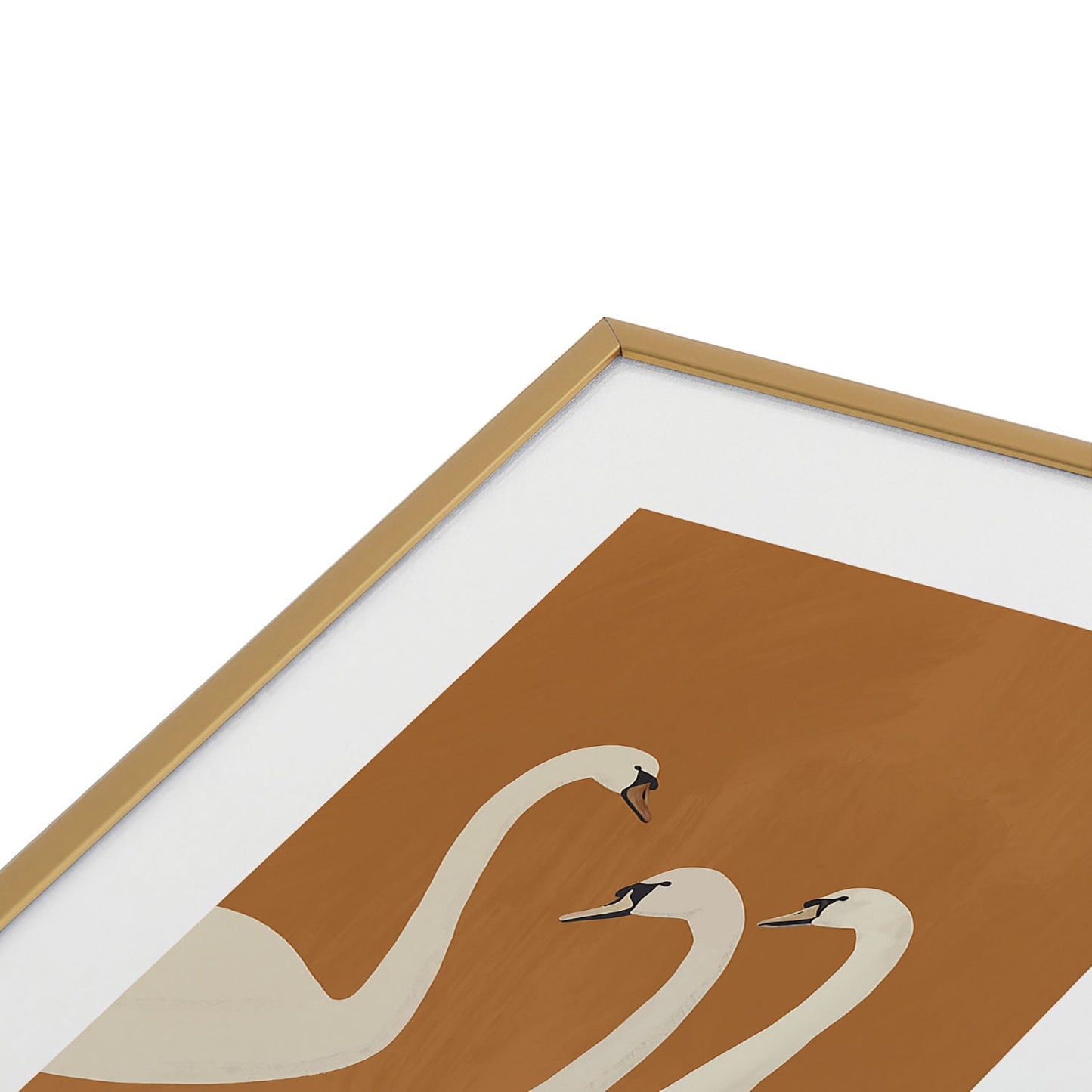 ThingDesign White Swans 2 Metal Framed Art Print