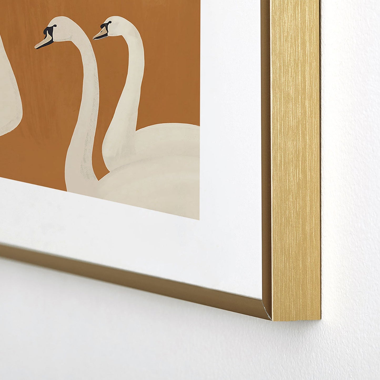 ThingDesign White Swans 2 Metal Framed Art Print