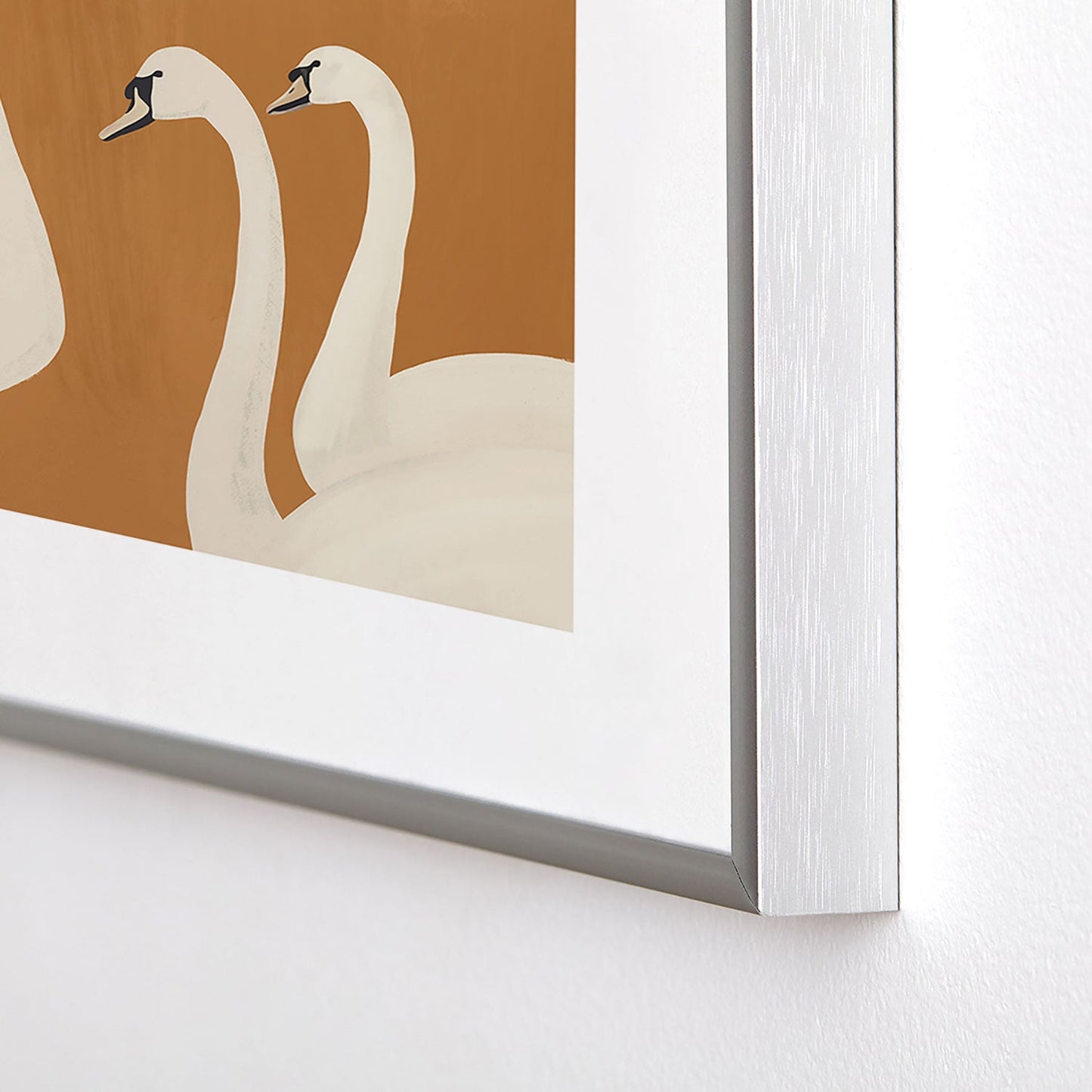 ThingDesign White Swans 2 Metal Framed Art Print