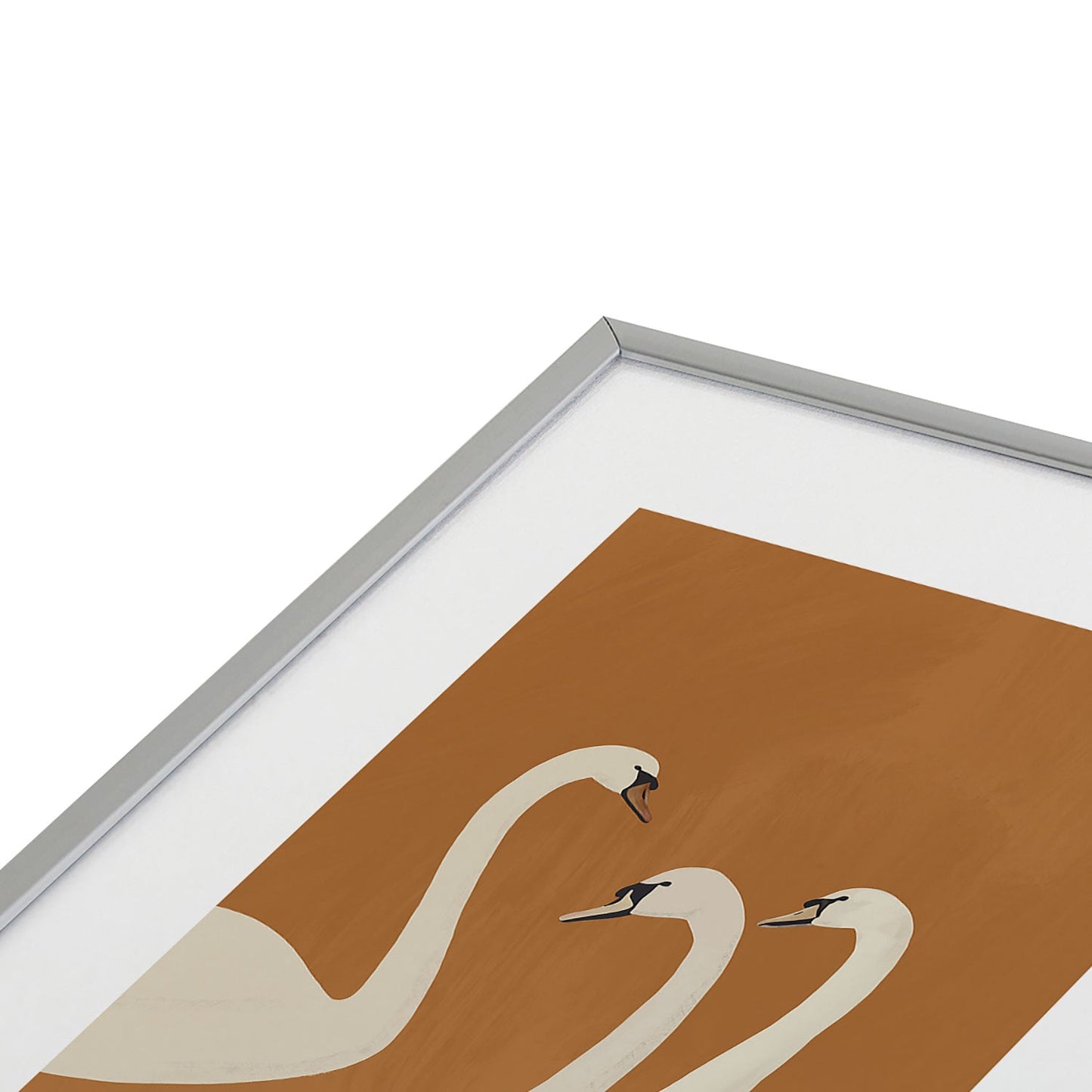 ThingDesign White Swans 2 Metal Framed Art Print