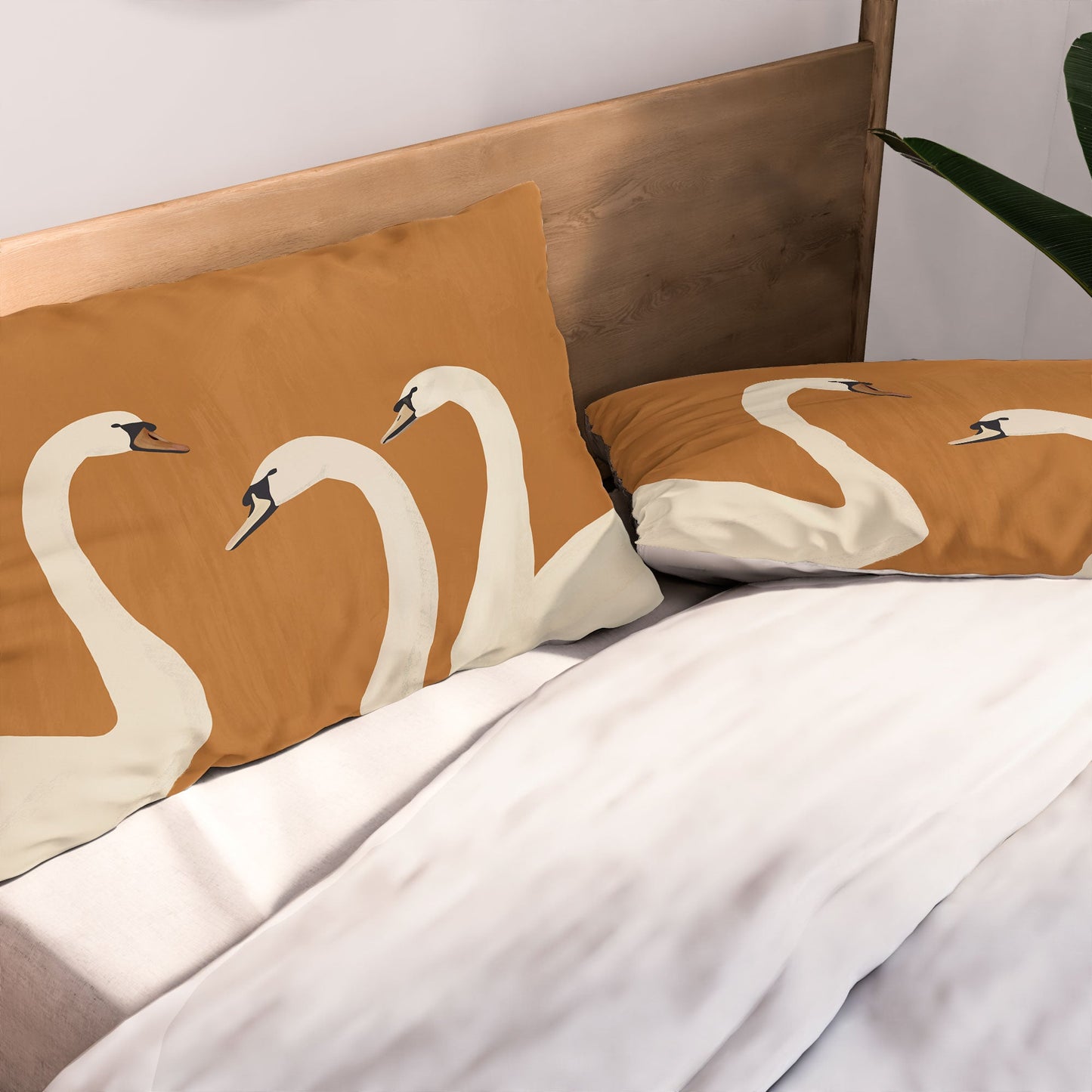 ThingDesign White Swans 2 Pillow Shams