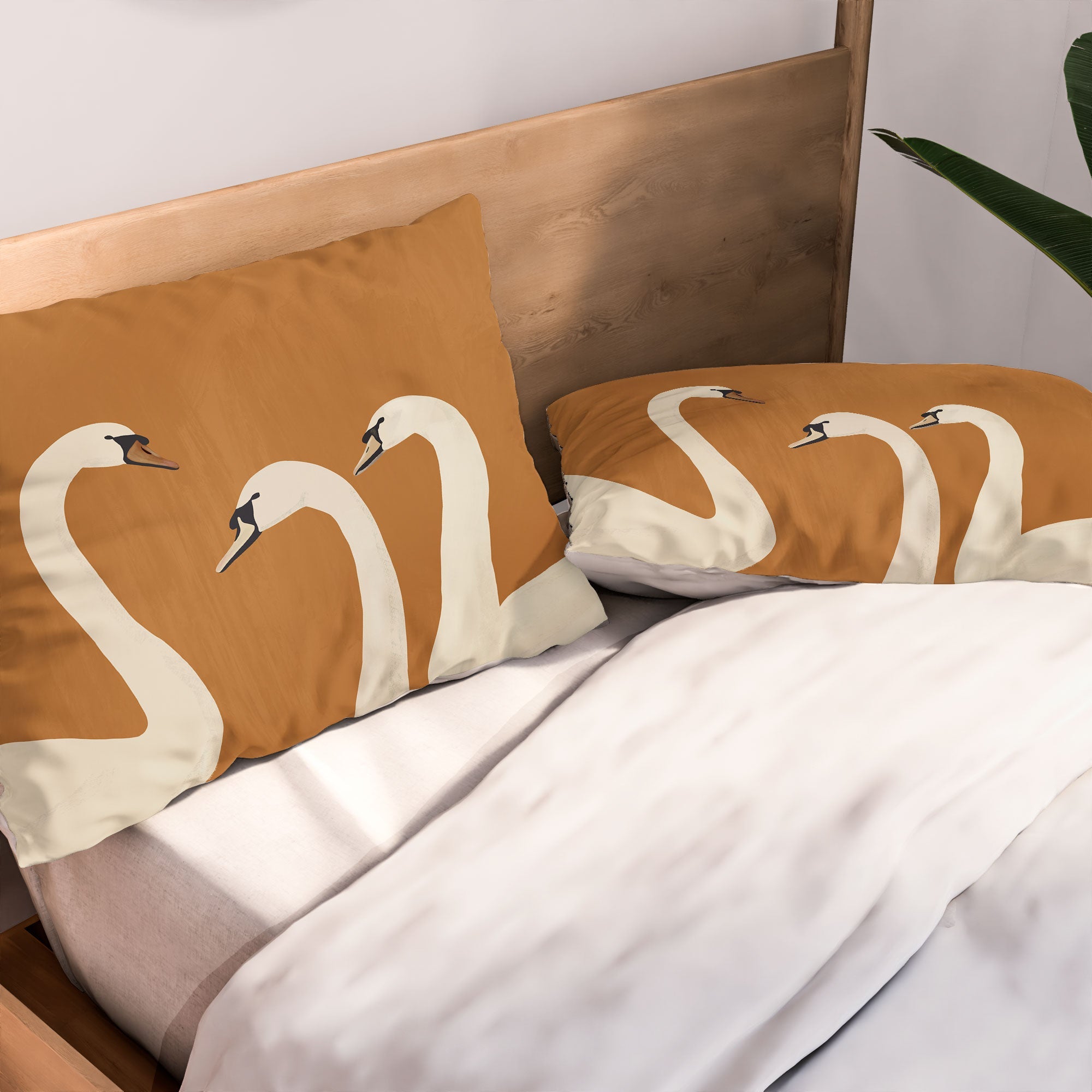 ThingDesign White Swans 2 Pillow Shams