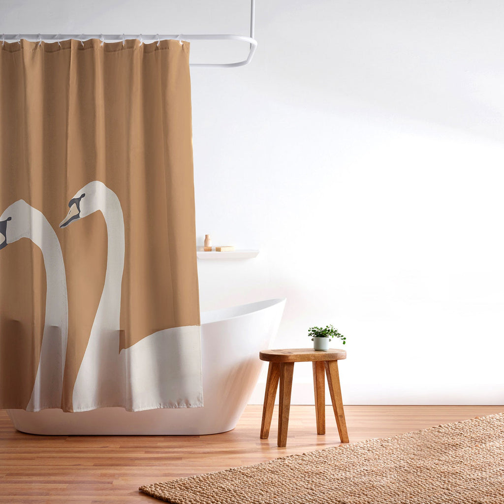 ThingDesign White Swans 2 Shower Curtain