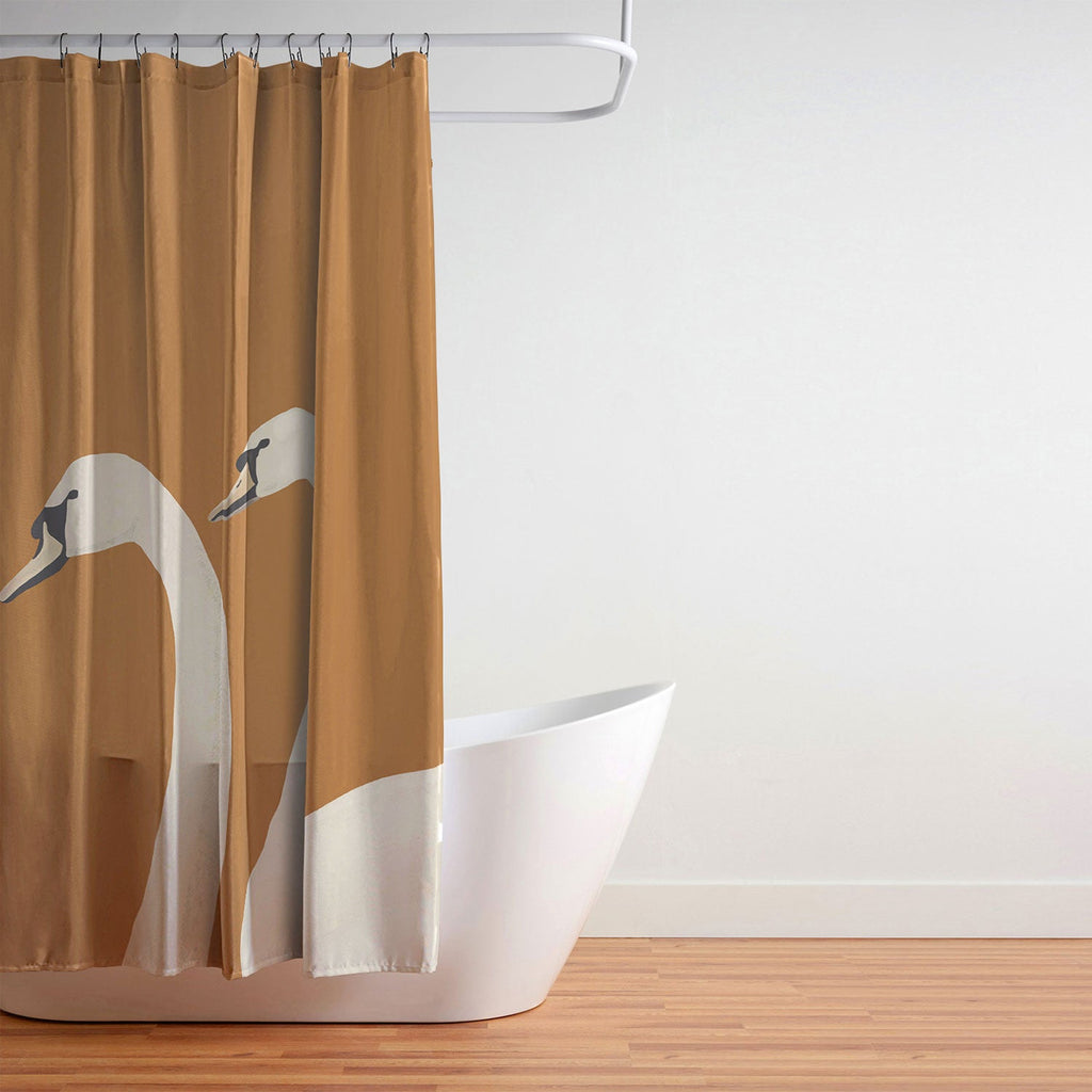 ThingDesign White Swans 2 Shower Curtain