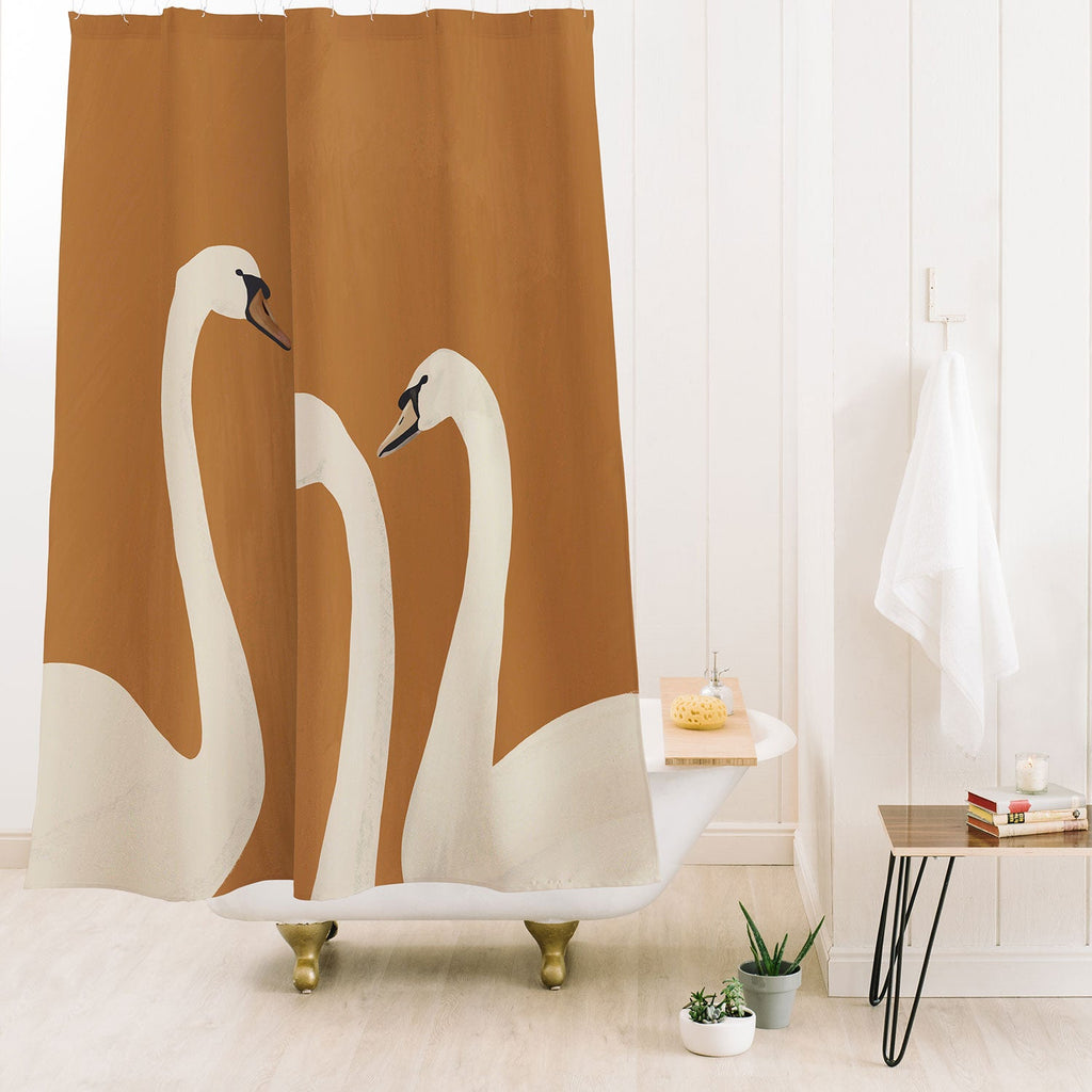ThingDesign White Swans 2 Shower Curtain