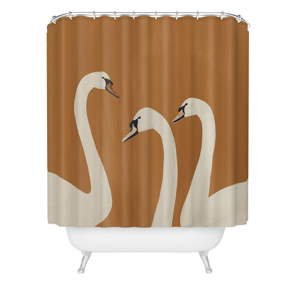 ThingDesign White Swans 2 Shower Curtain