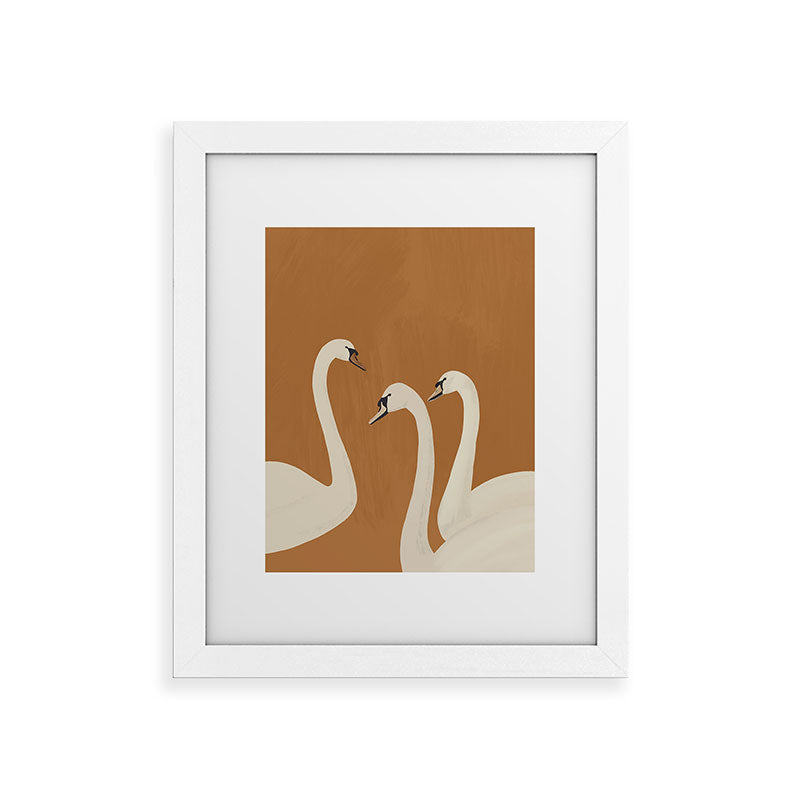 ThingDesign White Swans 2 Framed Art Print
