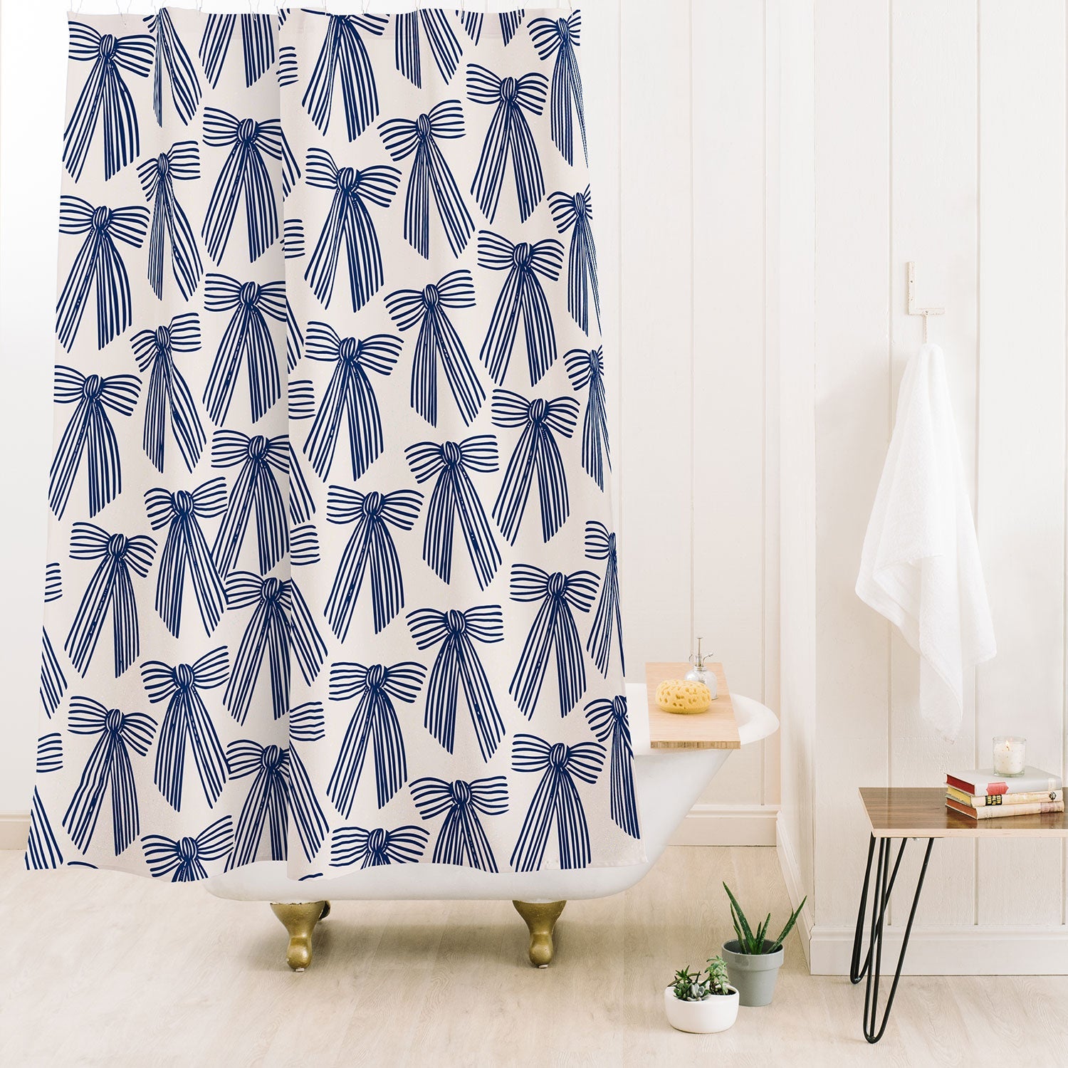 ThirtyOne Illustrations baubles bows bn artboard 1 Shower Curtain