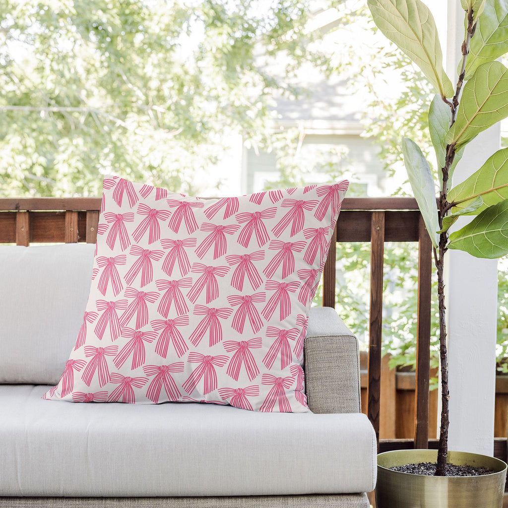 ThirtyOne Illustrations baubles bows bn artboard 5 Outdoor Throw Pillow