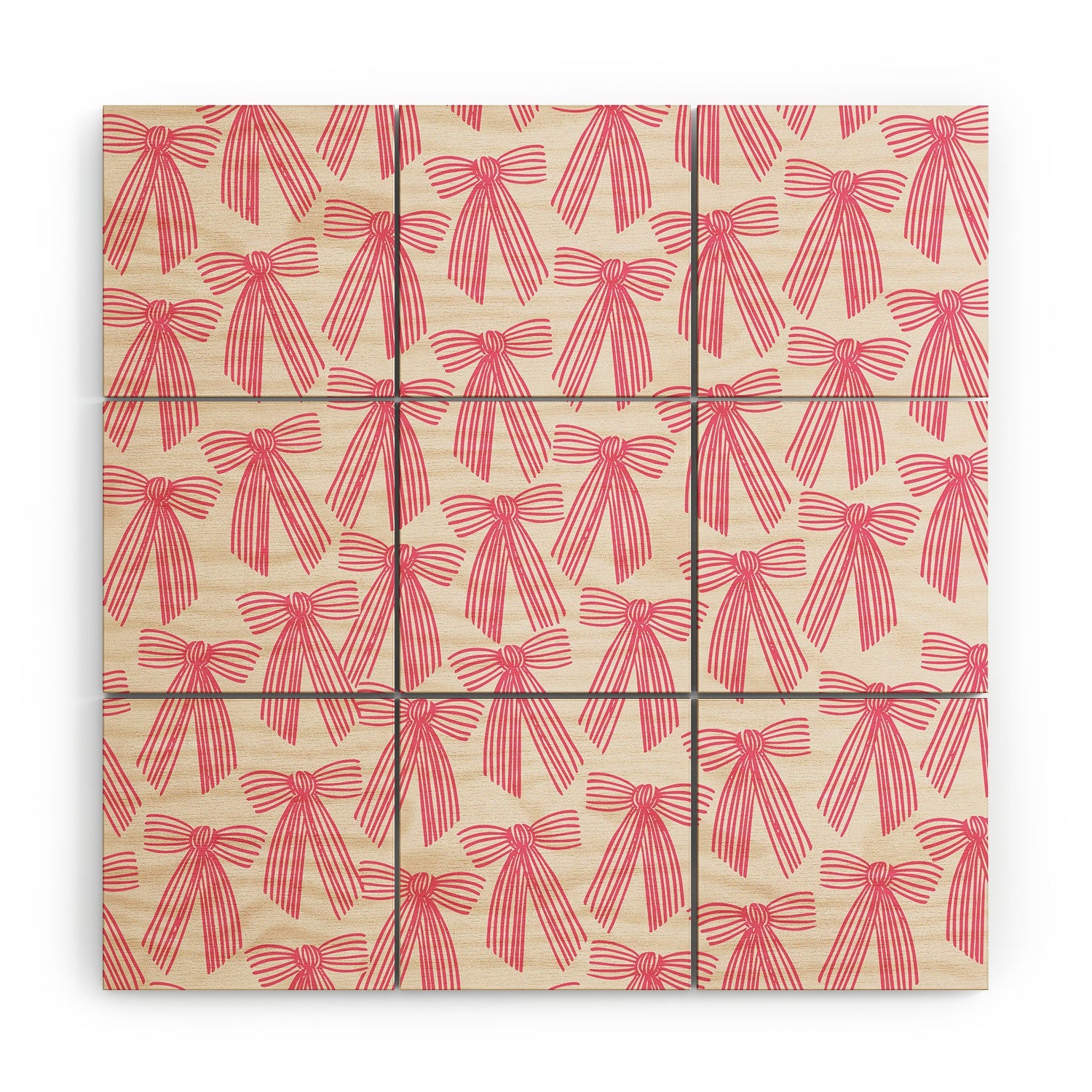 ThirtyOne Illustrations baubles bows bn artboard 5 Wood Wall Mural