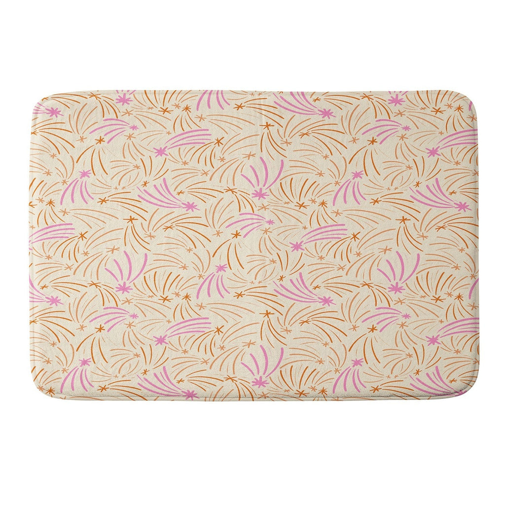 Little Om Pattern Shooting Stars cream Memory Foam Bath Mat
