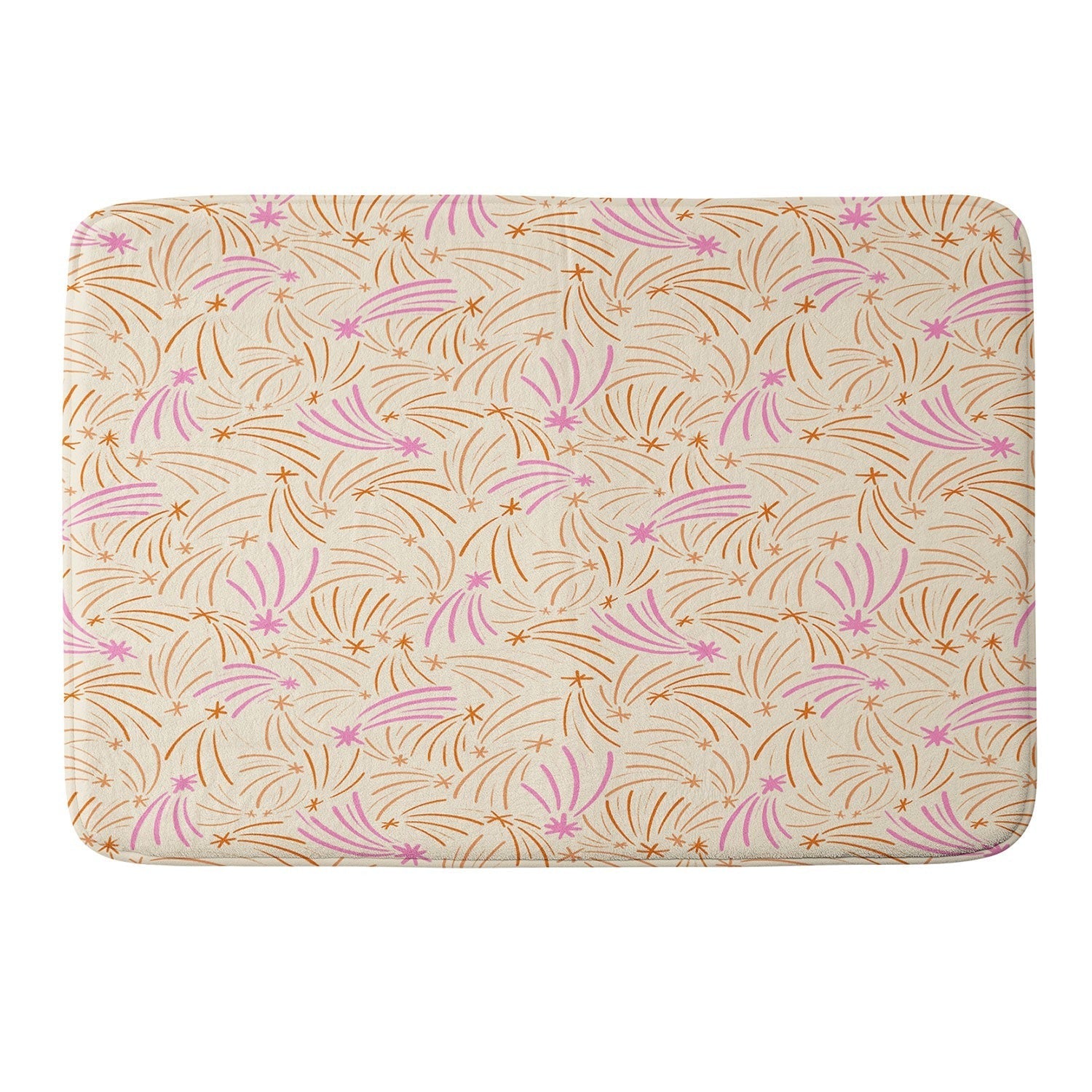 Little Om Pattern Shooting Stars cream Memory Foam Bath Mat