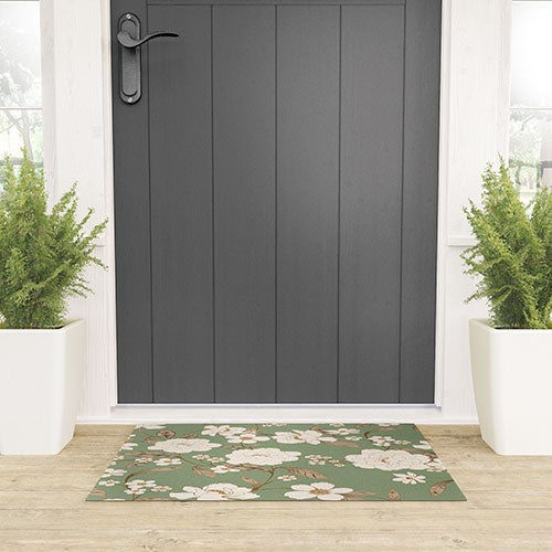 Gabriela Fuente Olive Floral Roberta Welcome Mat