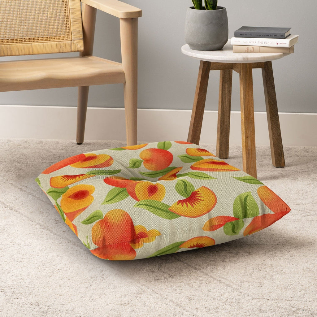 Jessica Molina Peach Pattern Floor Pillow Square