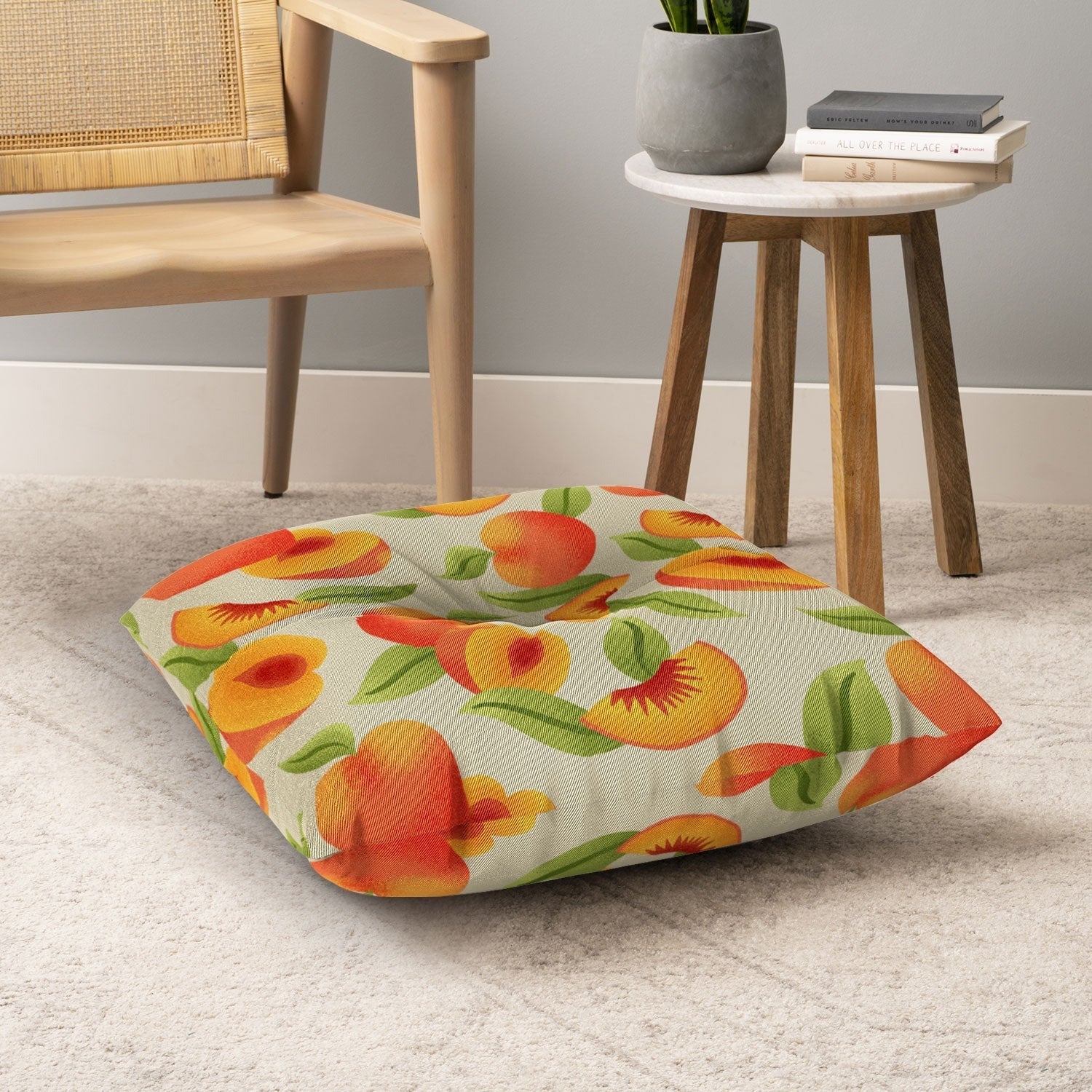 Jessica Molina Peach Pattern Floor Pillow Square