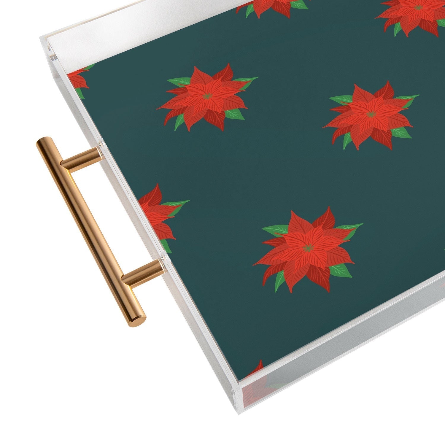 Design by Spark Poinsettia Florals Acrylic Tray