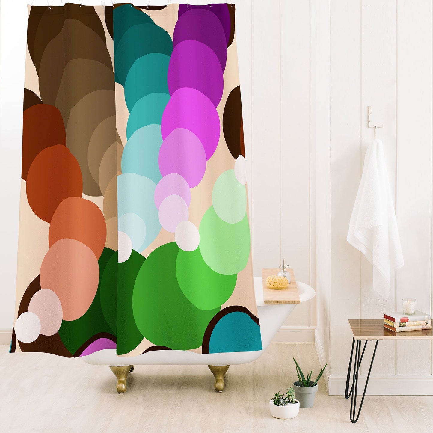 Tina Salazar Circles of Colors Shower Curtain