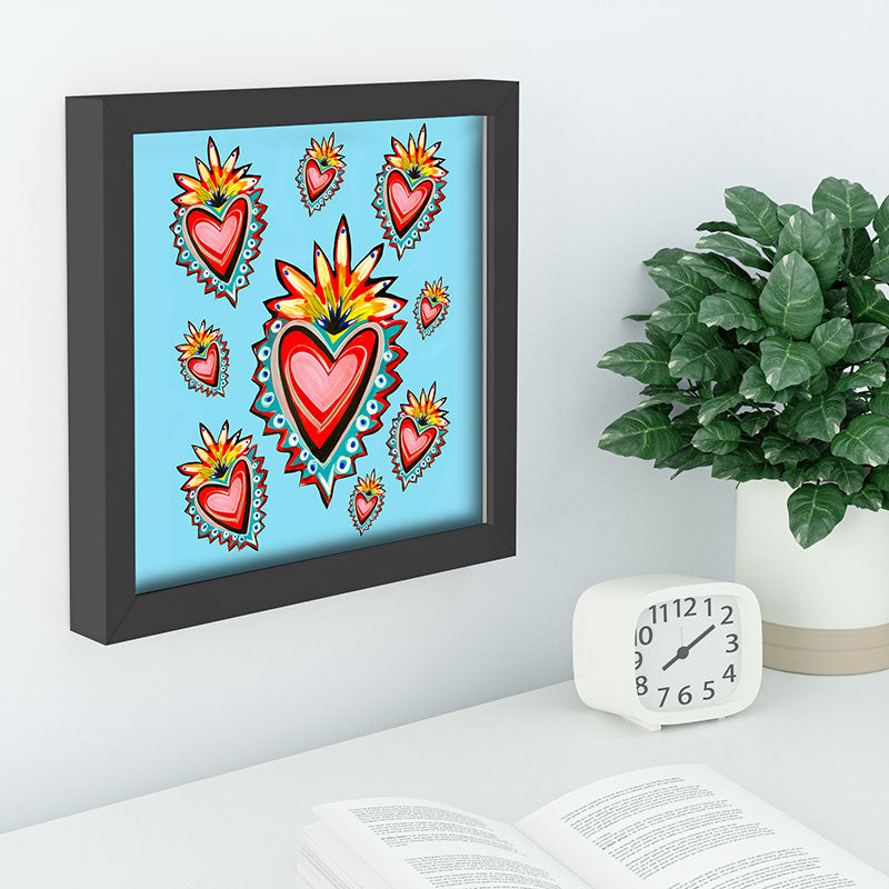 Tina Salazar Hearts in Blue Recessed Framing Square