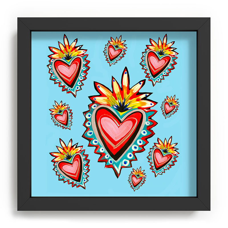 Tina Salazar Hearts in Blue Recessed Framing Square