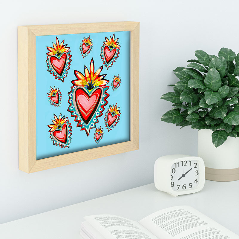 Tina Salazar Hearts in Blue Recessed Framing Square