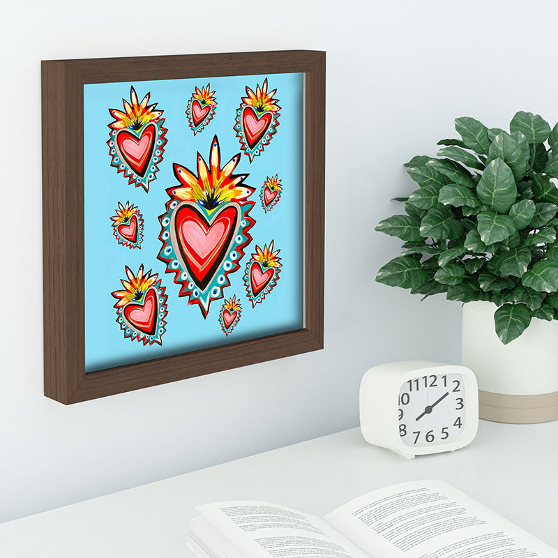 Tina Salazar Hearts in Blue Recessed Framing Square