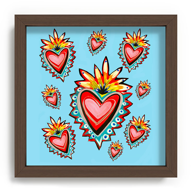 Tina Salazar Hearts in Blue Recessed Framing Square
