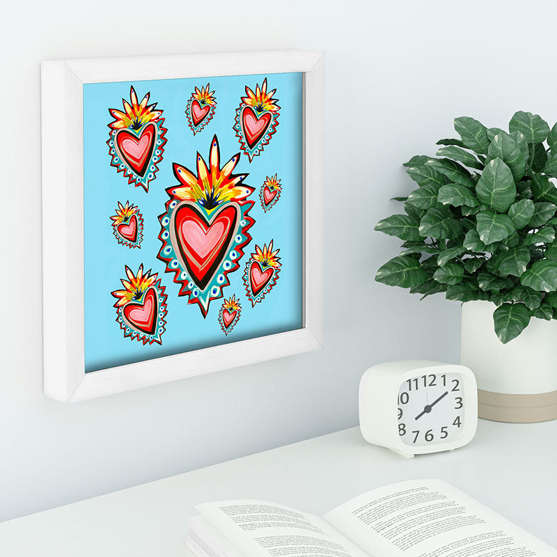 Tina Salazar Hearts in Blue Recessed Framing Square