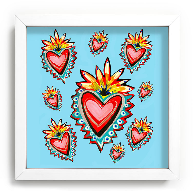 Tina Salazar Hearts in Blue Recessed Framing Square