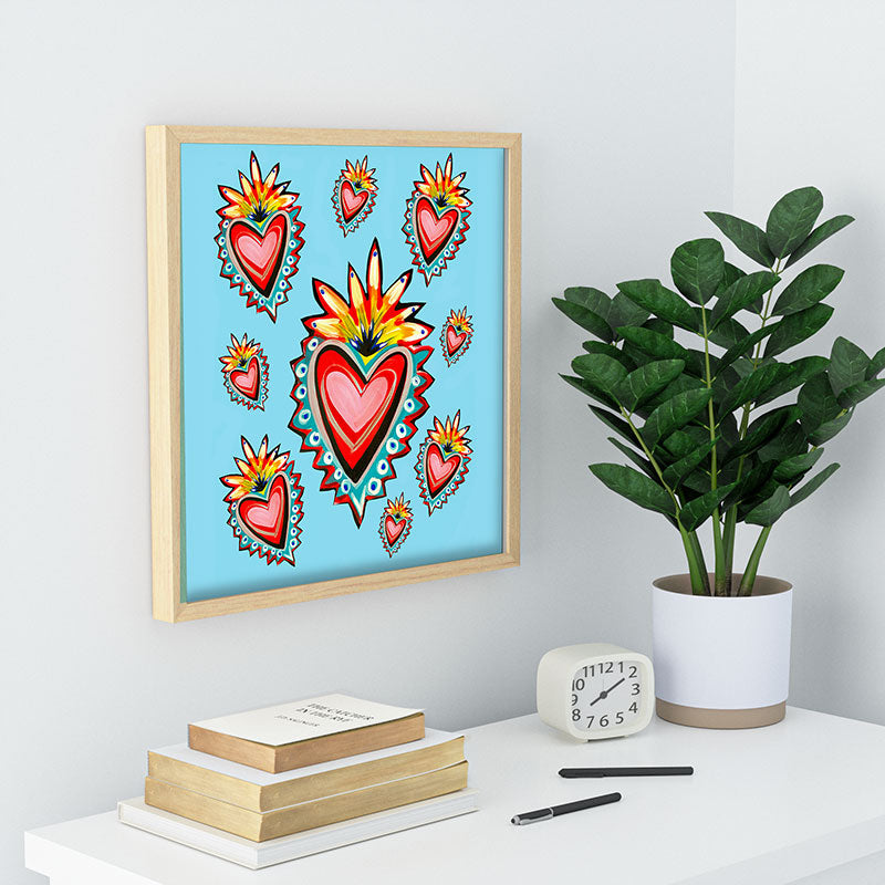 Tina Salazar Hearts in Blue Recessed Framing Square