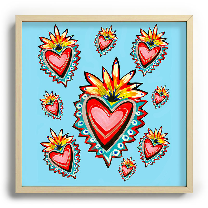 Tina Salazar Hearts in Blue Recessed Framing Square