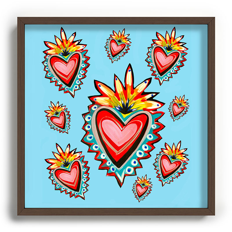 Tina Salazar Hearts in Blue Recessed Framing Square