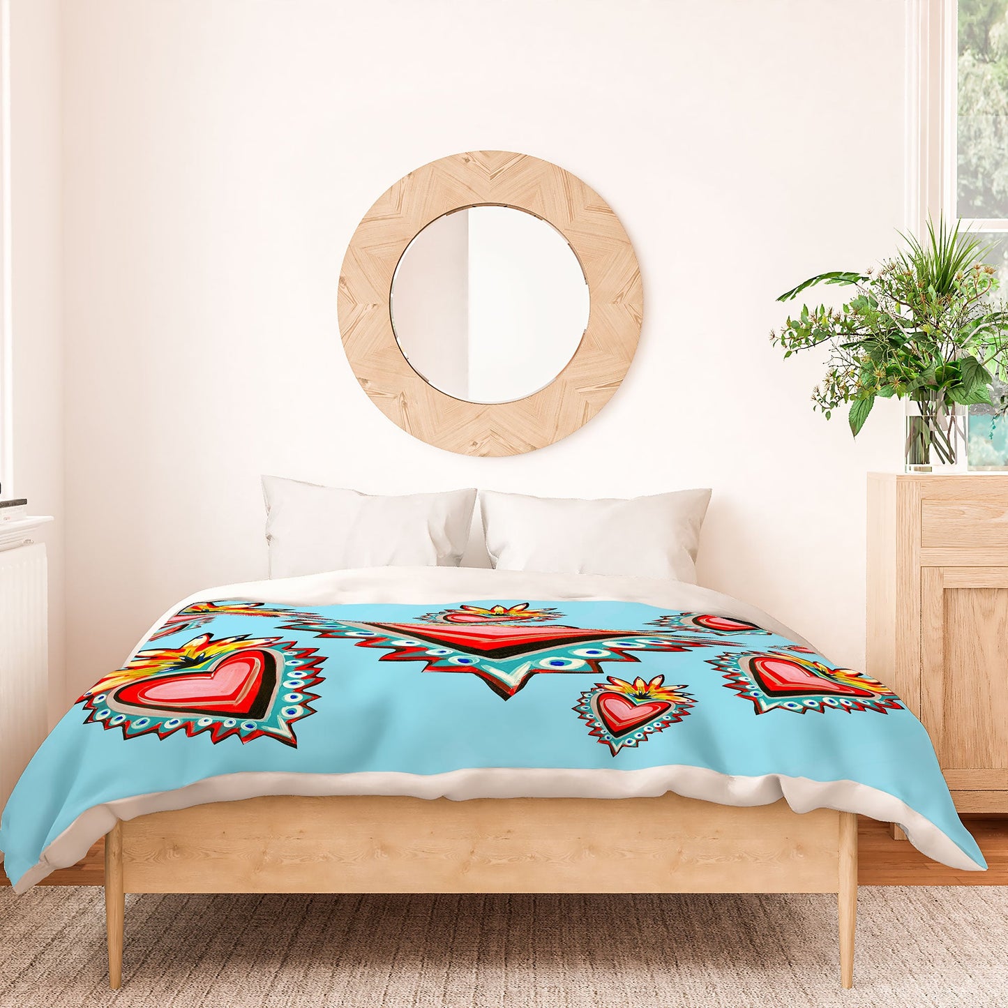 Tina Salazar Hearts in Blue Duvet Cover