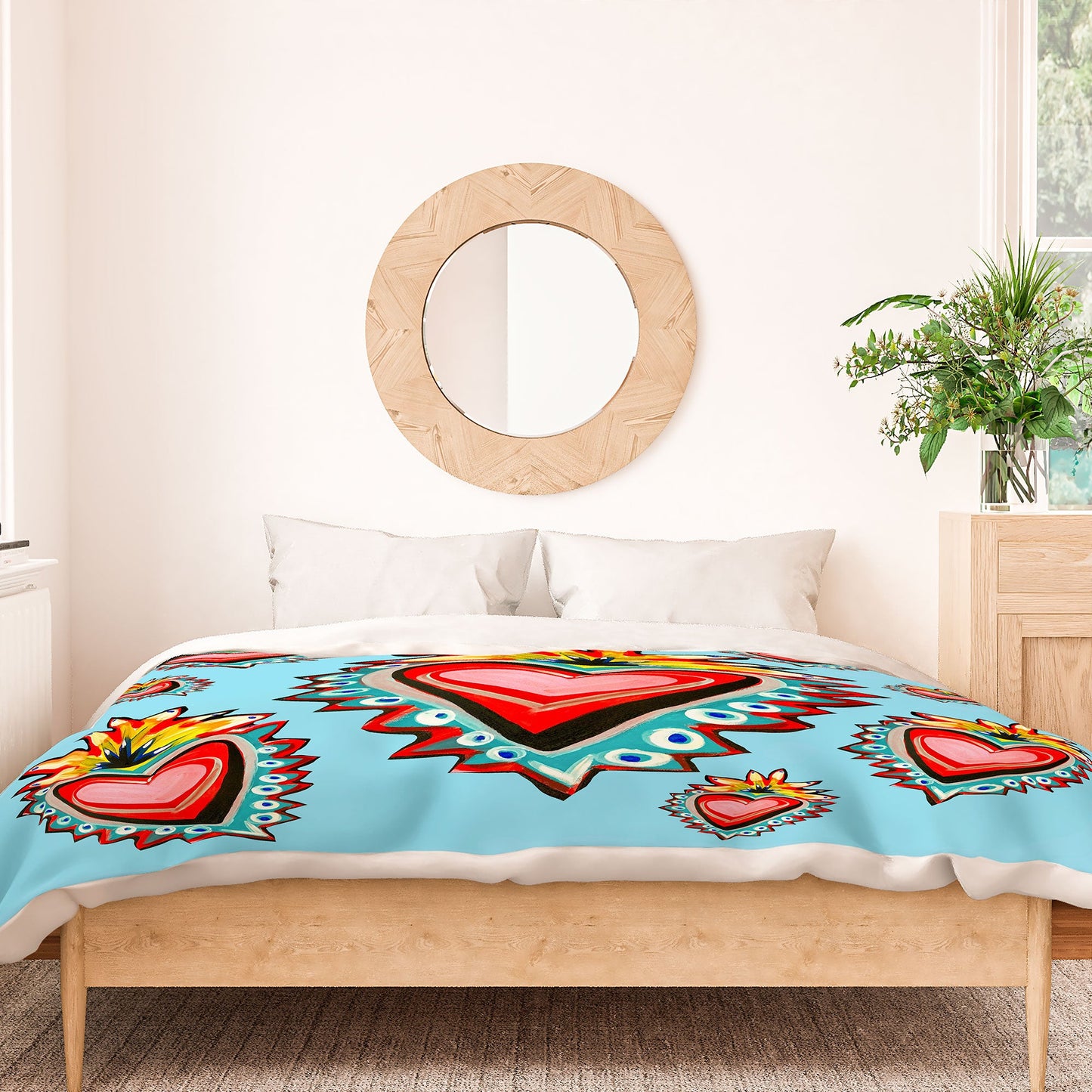 Tina Salazar Hearts in Blue Duvet Cover