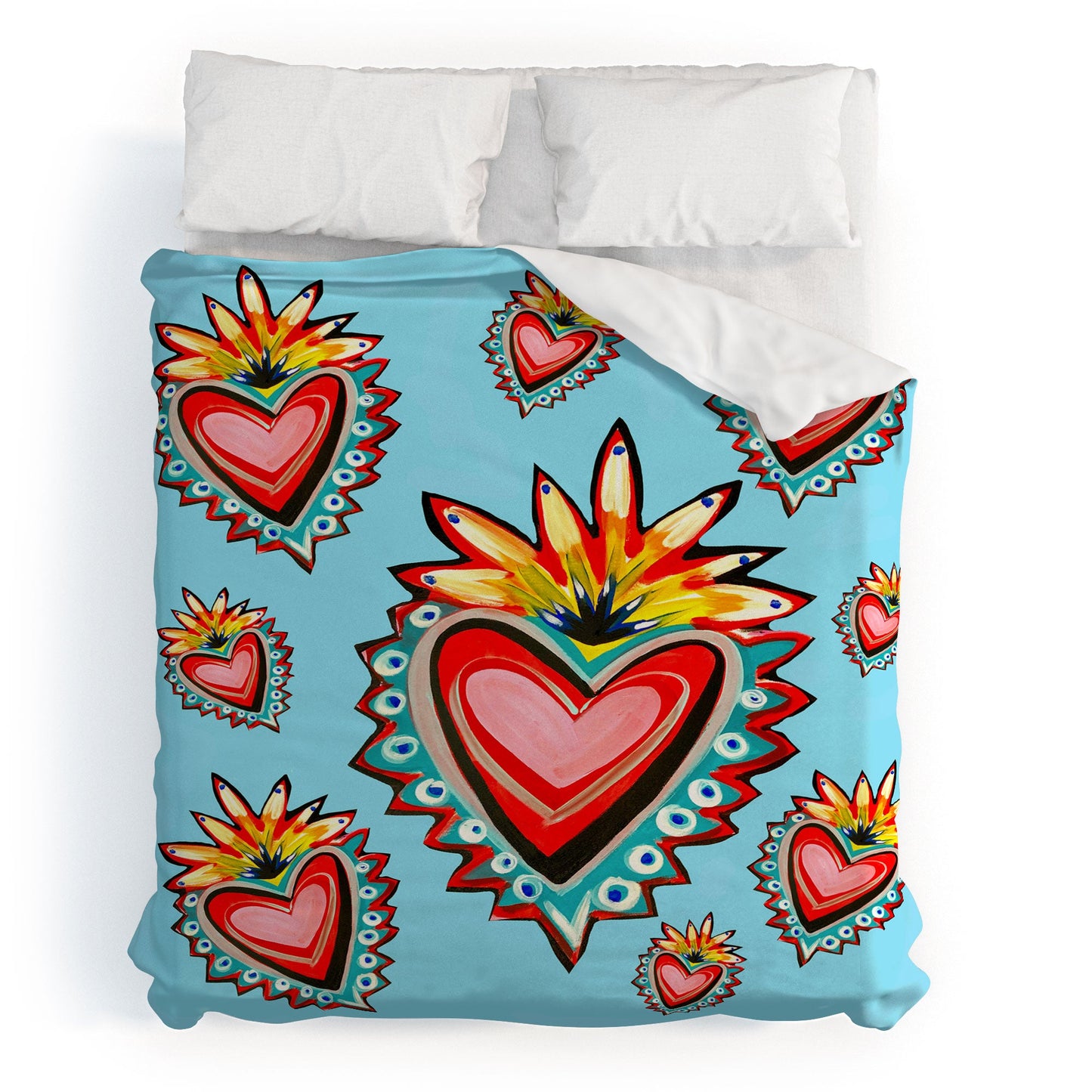 Tina Salazar Hearts in Blue Duvet Cover