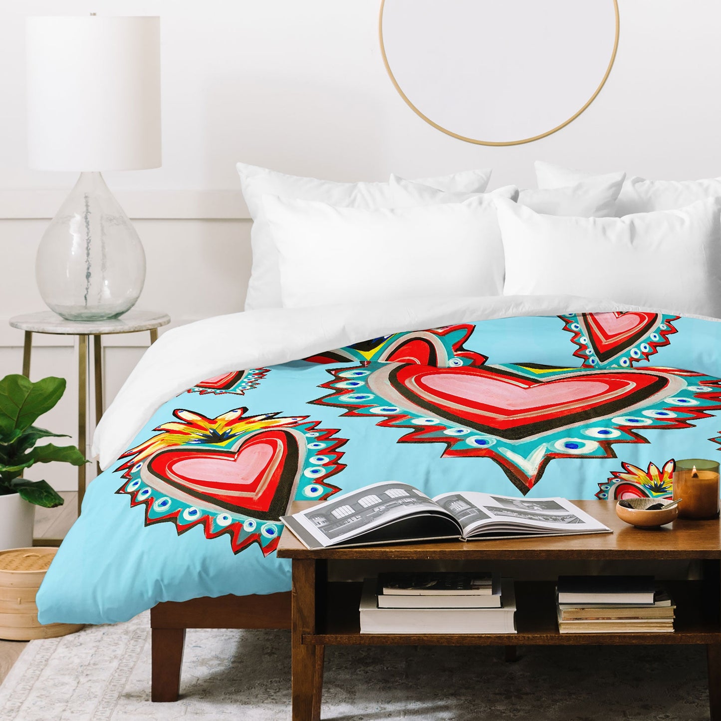 Tina Salazar Hearts in Blue Duvet Cover