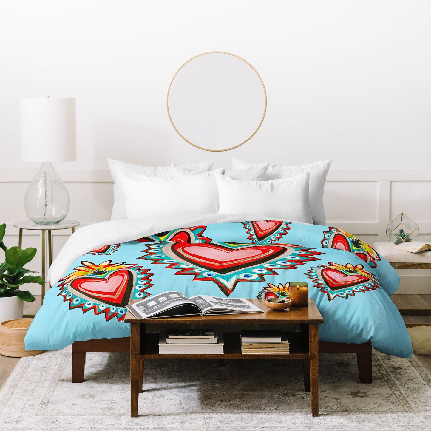 Tina Salazar Hearts in Blue Duvet Cover
