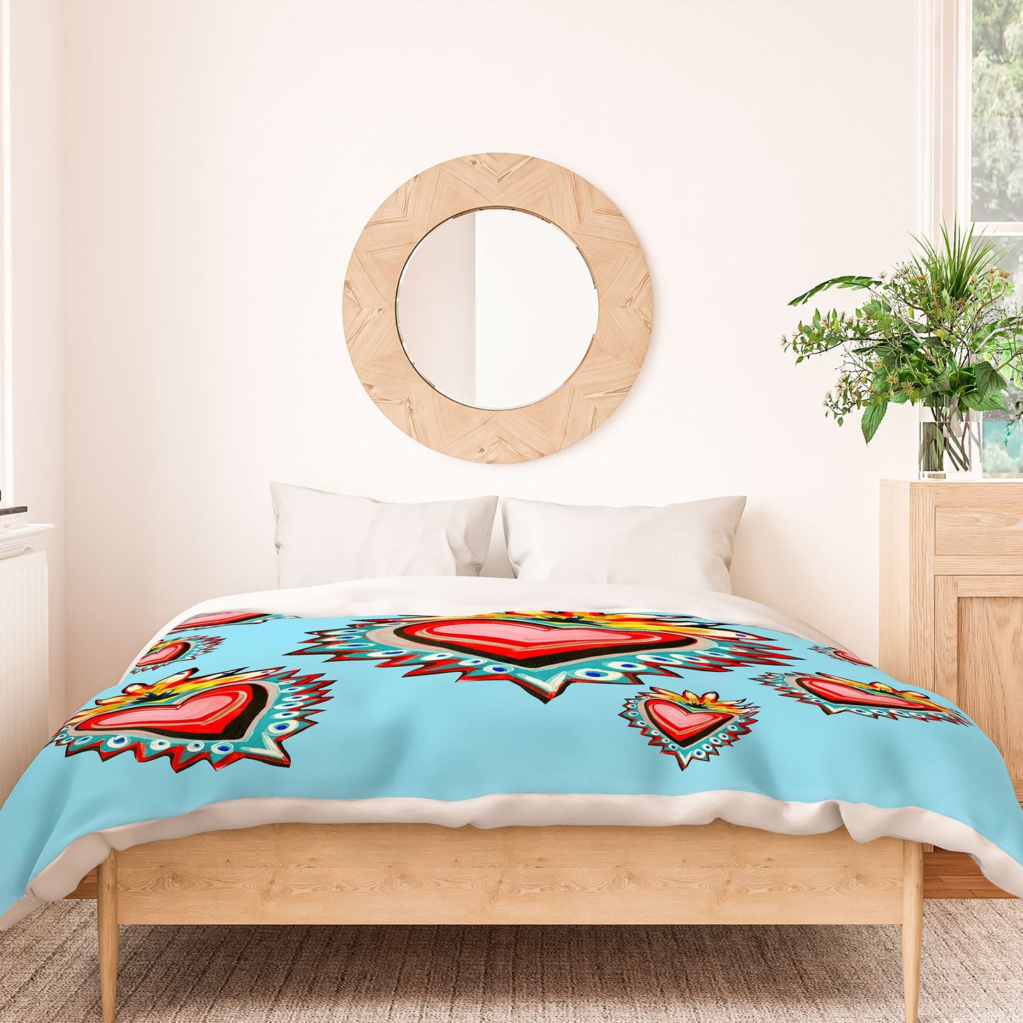 Tina Salazar Hearts in Blue Duvet Cover
