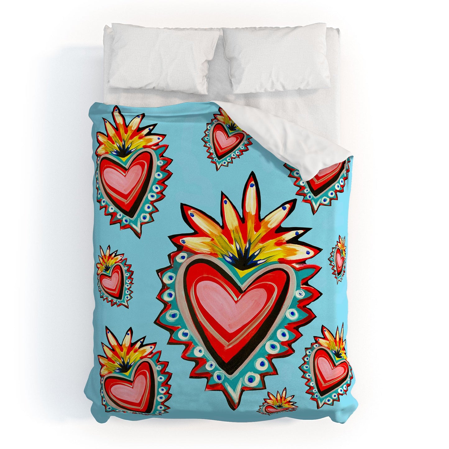 Tina Salazar Hearts in Blue Duvet Cover