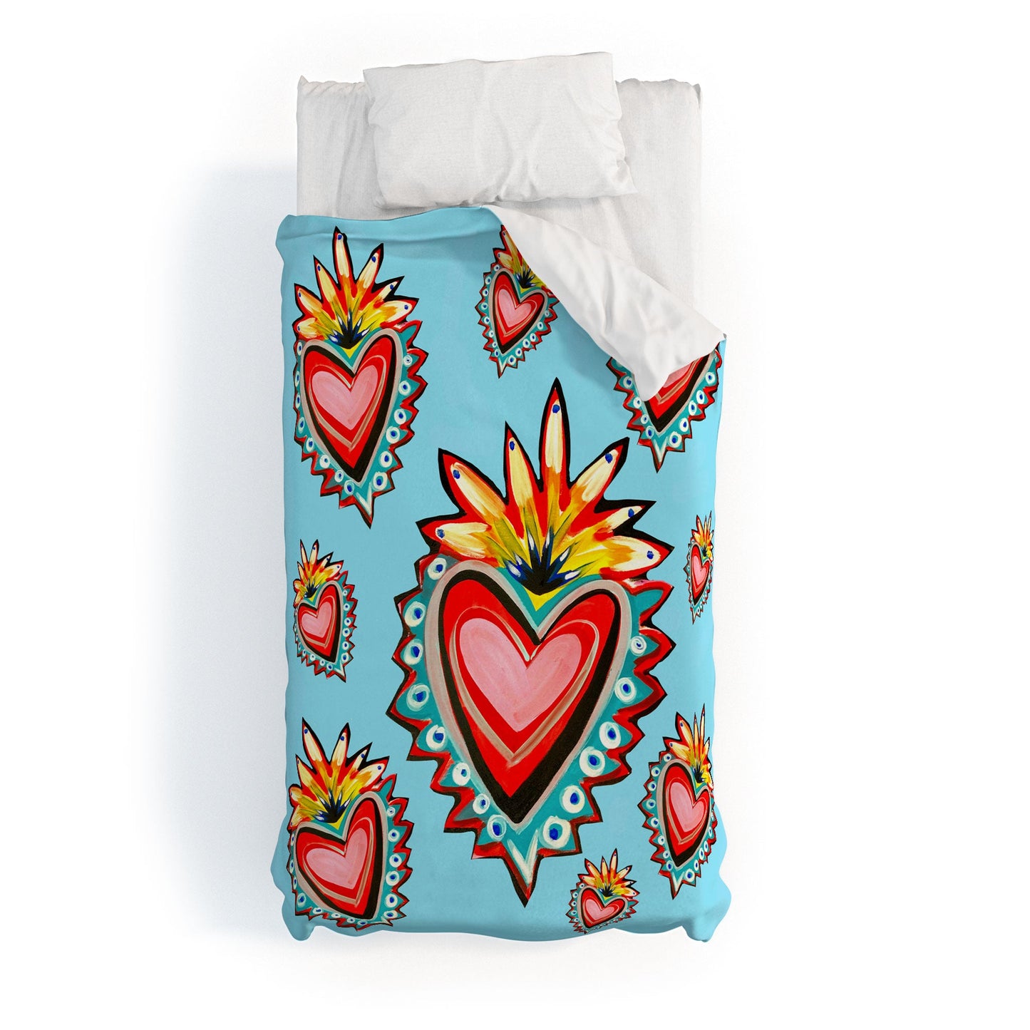 Tina Salazar Hearts in Blue Duvet Cover