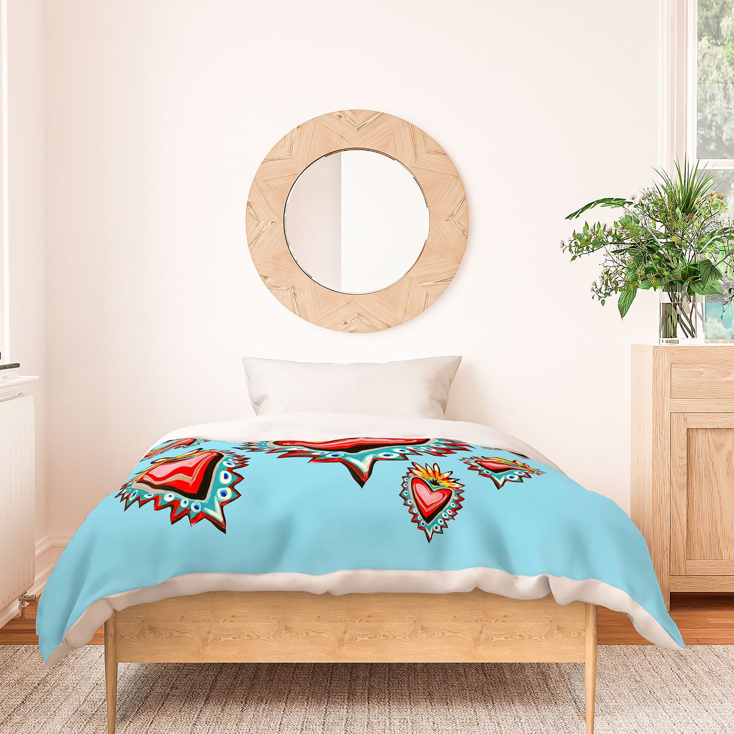 Tina Salazar Hearts in Blue Duvet Cover