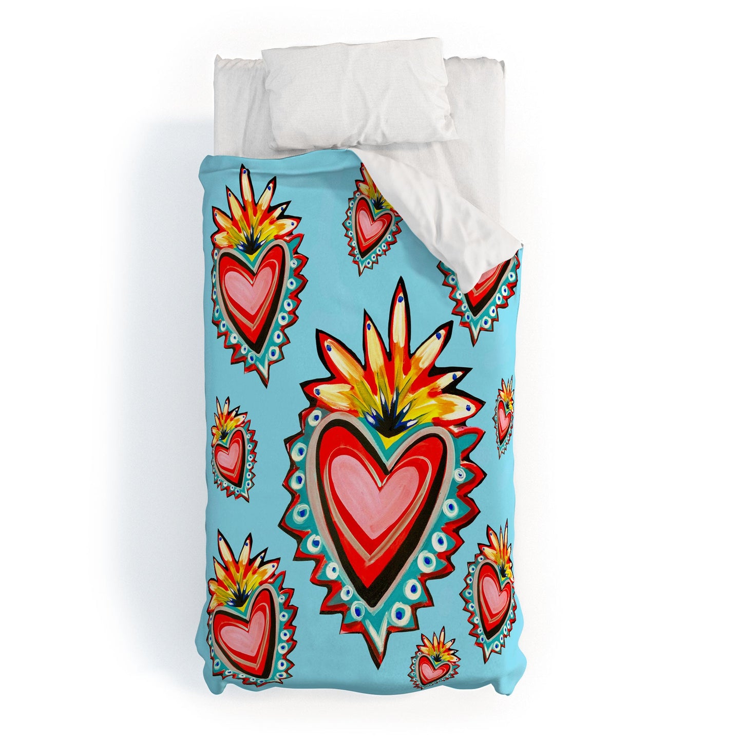 Tina Salazar Hearts in Blue Duvet Cover