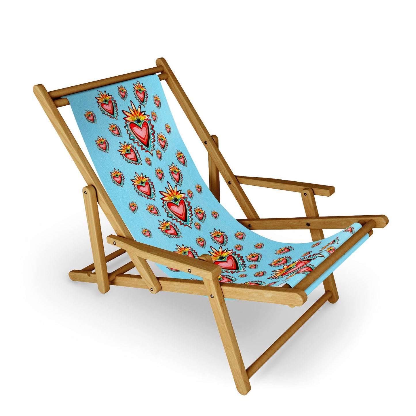 Tina Salazar Hearts in Blue Sling Chair