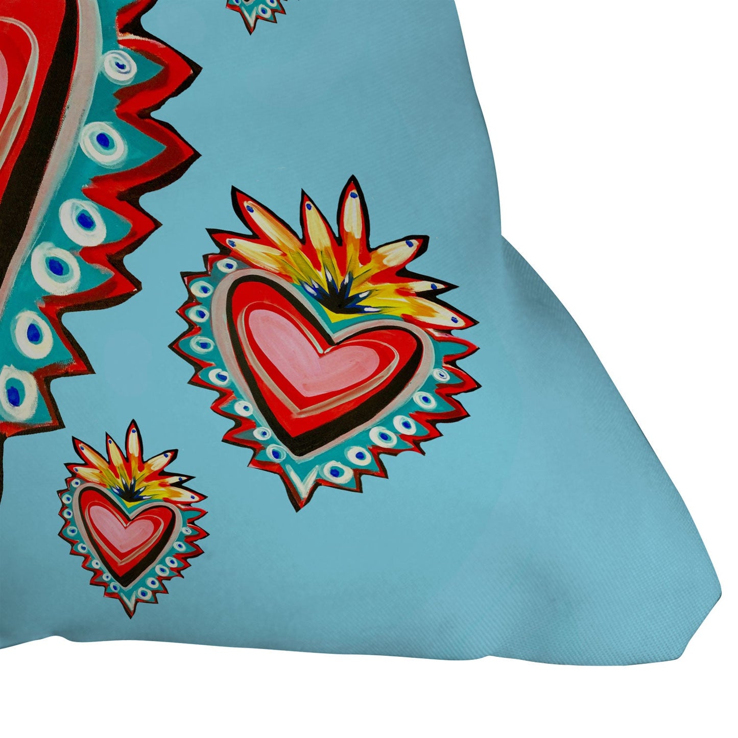 Tina Salazar Hearts in Blue Outdoor Throw Pillow
