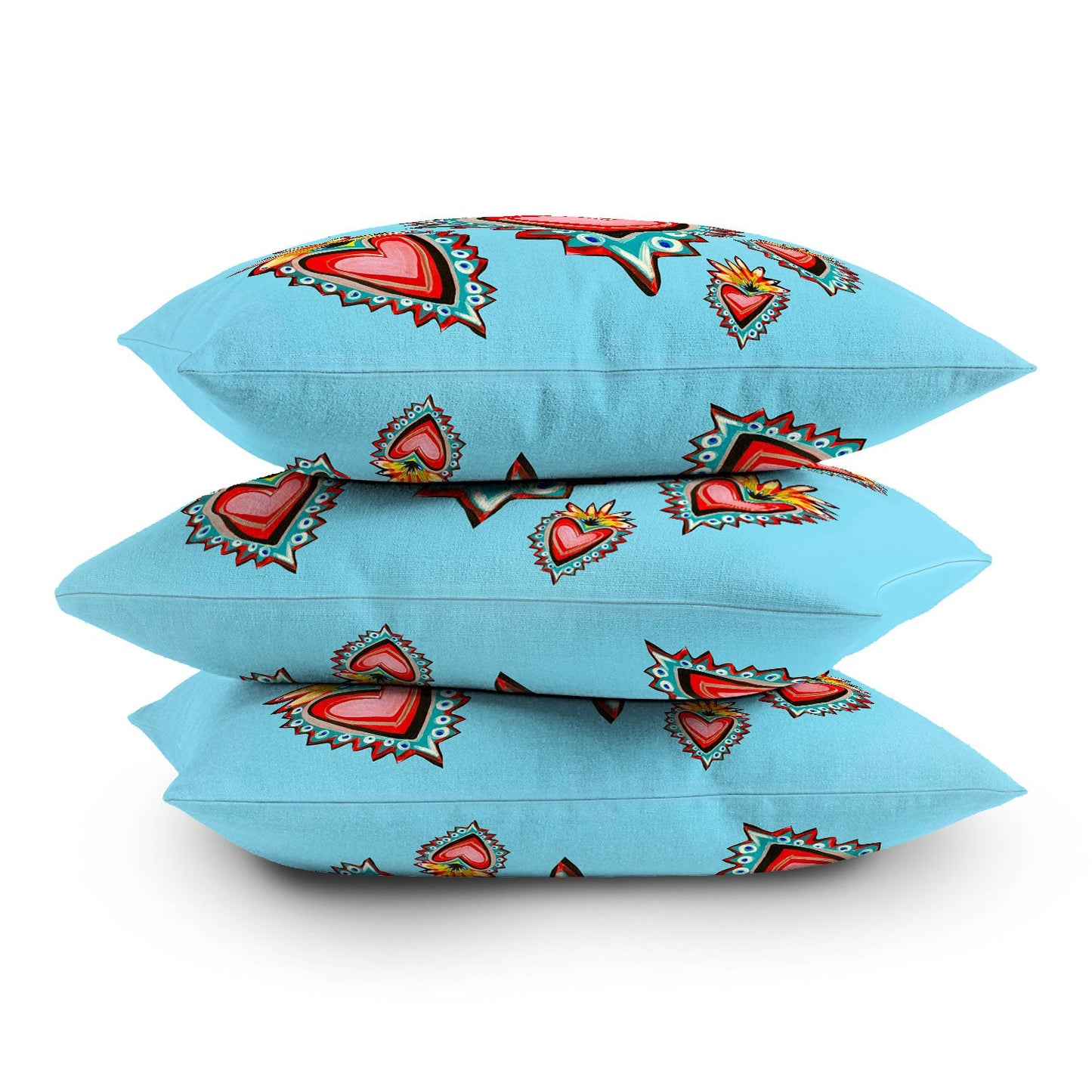 Tina Salazar Hearts in Blue Outdoor Throw Pillow