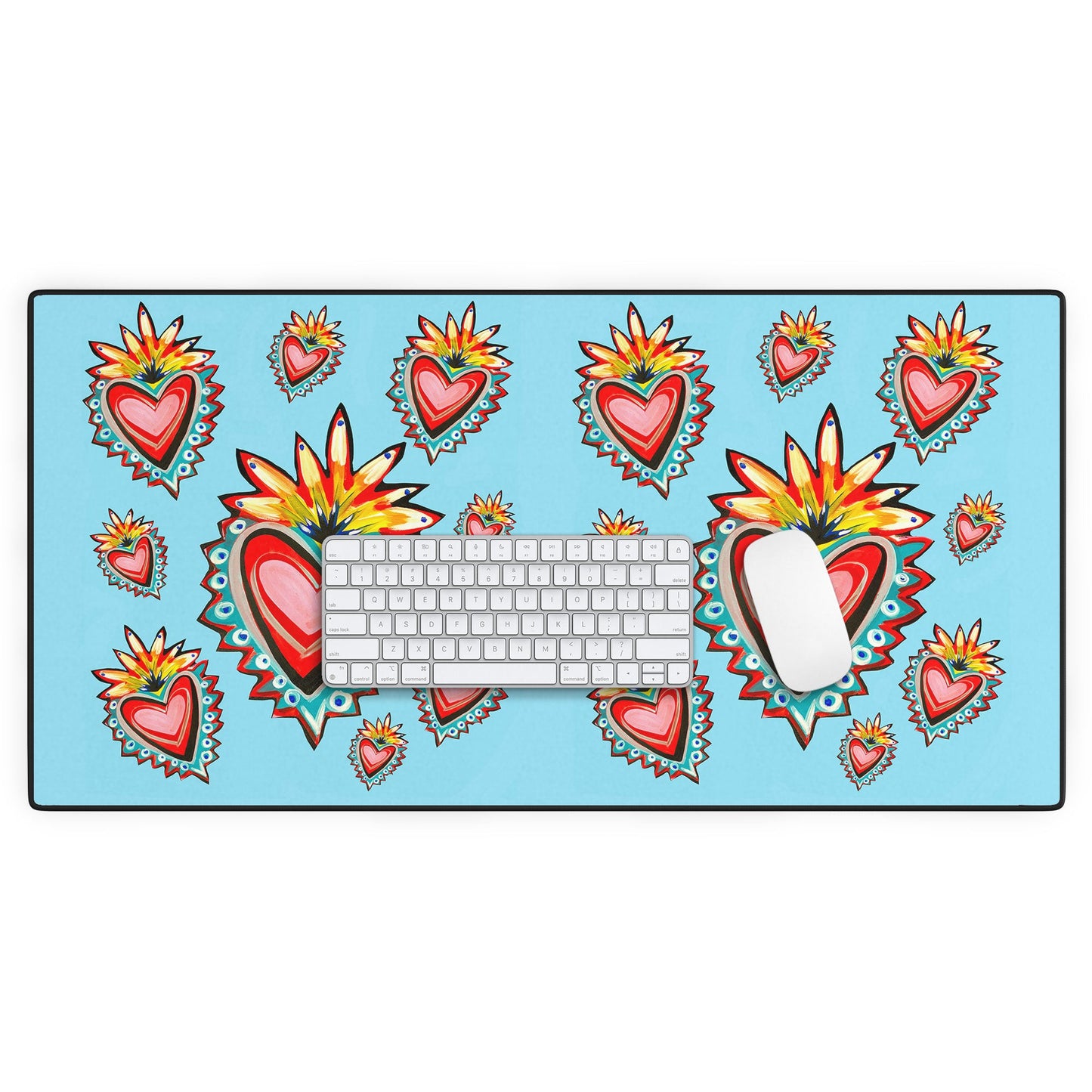 Tina Salazar Hearts in Blue Desk Mat