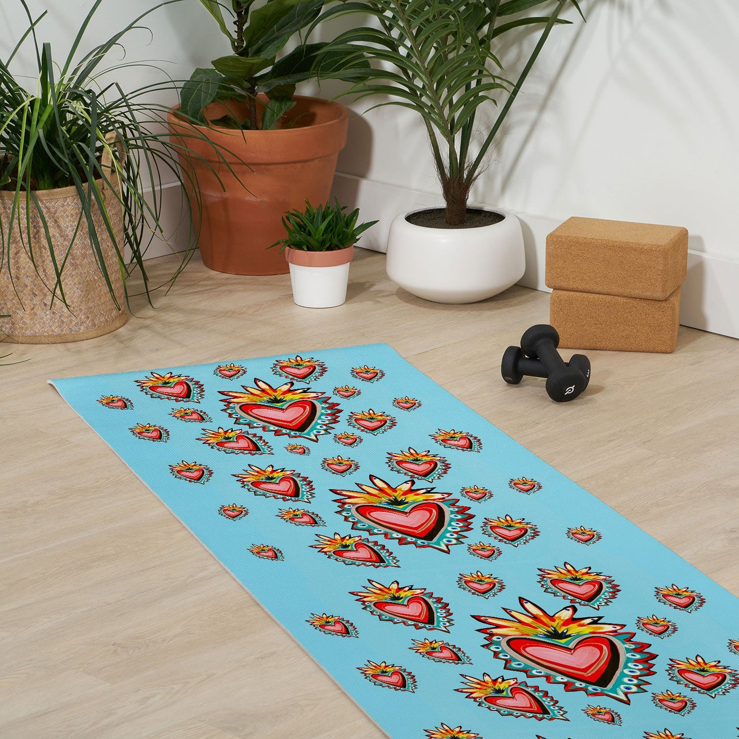 Tina Salazar Hearts in Blue Yoga Mat