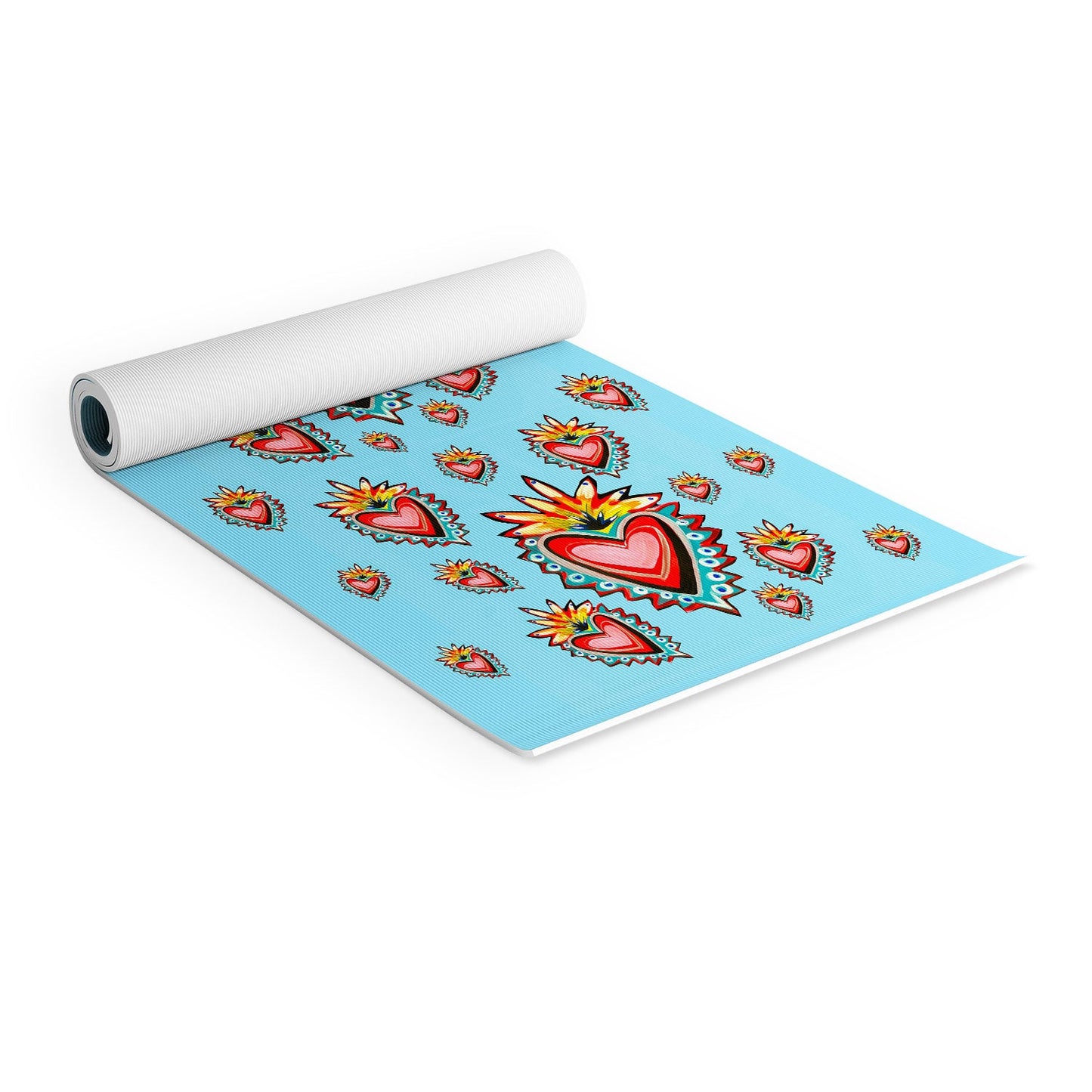 Tina Salazar Hearts in Blue Yoga Mat