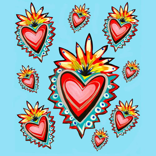 Tina Salazar Hearts in Blue Shower Curtain