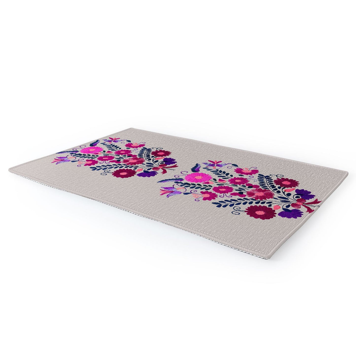 Tina Salazar Mexican Bird Motif Gray Area Rug